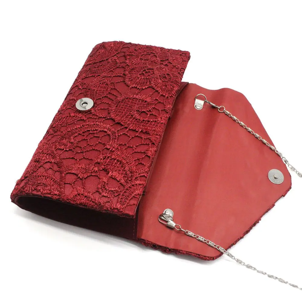 Ladies Lace Wedding Wallet Evening Party Purse Handbags Clutch Bag Messenger Bag