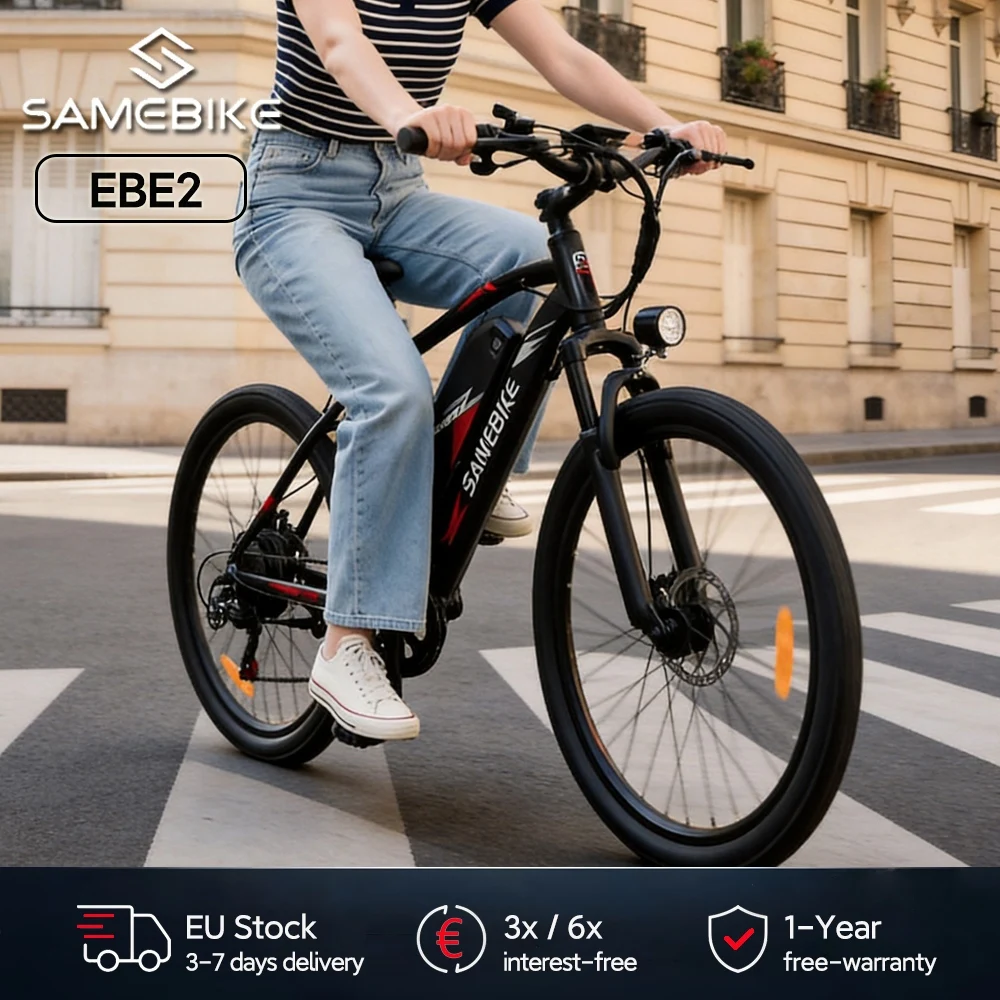 Samebike EBE2 Elektrofahrrad für Erwachsene, 24-Zoll Mountainbike mit 36V 13Ah Akku, 7 Gänge, 25 km/h und 90 km Reichweite