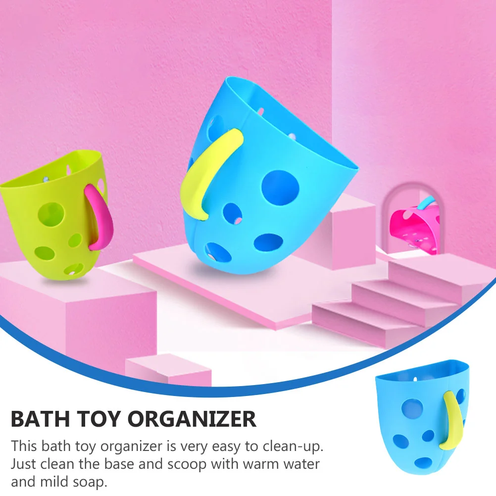 Poudres de bain bleues, rangement de jouets, support de normalisation par aspiration, HOT1