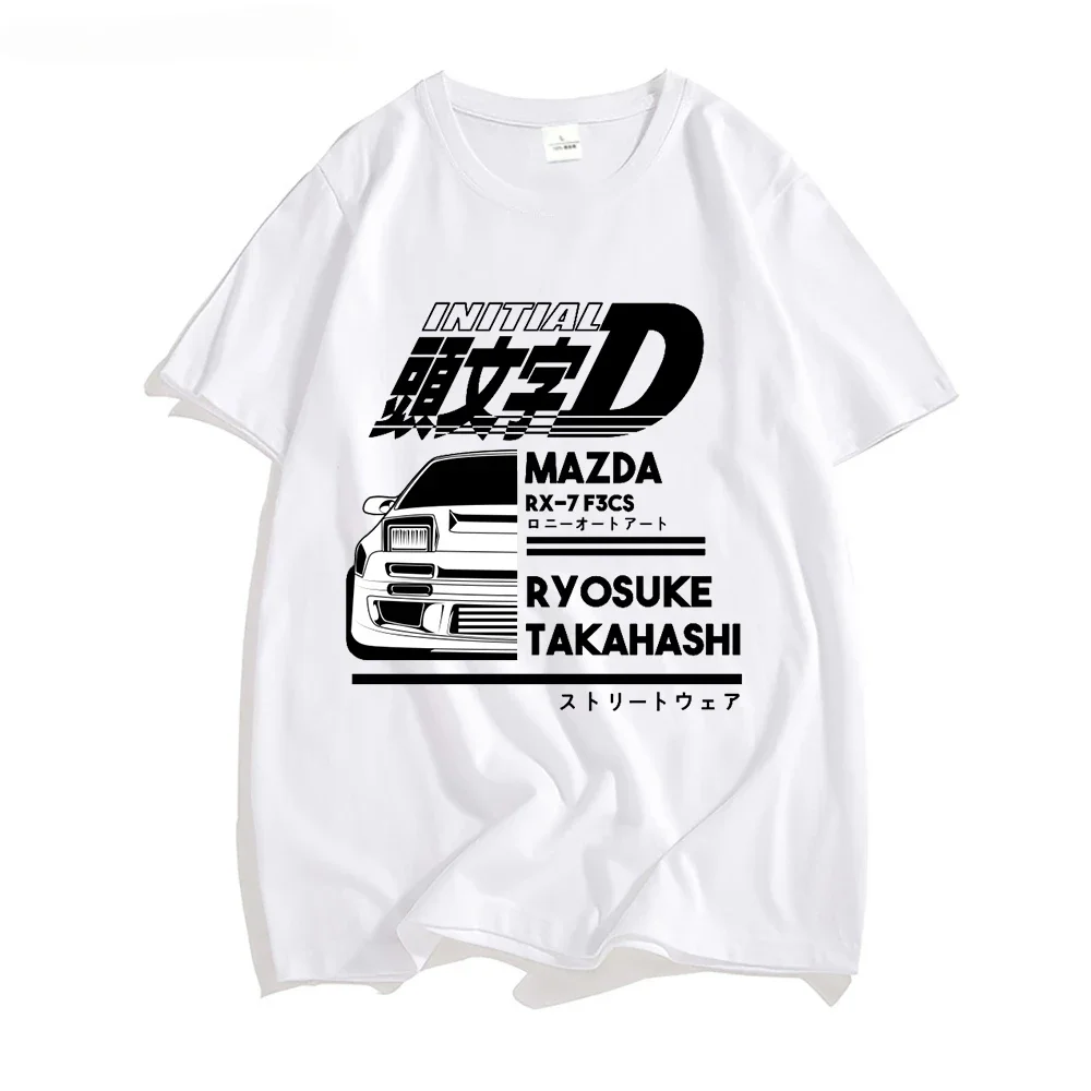 O-Neck Short Sleeves Tshirts Summer Casual Fashion Unisex Men Cotton Tee-shirt Racing Car AE86 Initial D Japanese Anime T-shirt