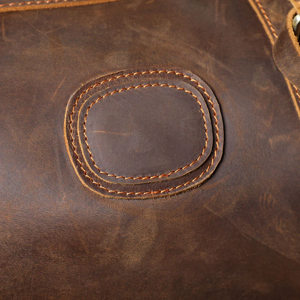 S.WORKER Premium Vollnarbenleder-Reisetasche Echtes Leder Vintage-Stil Große Handgepäcktasche – Detail 14