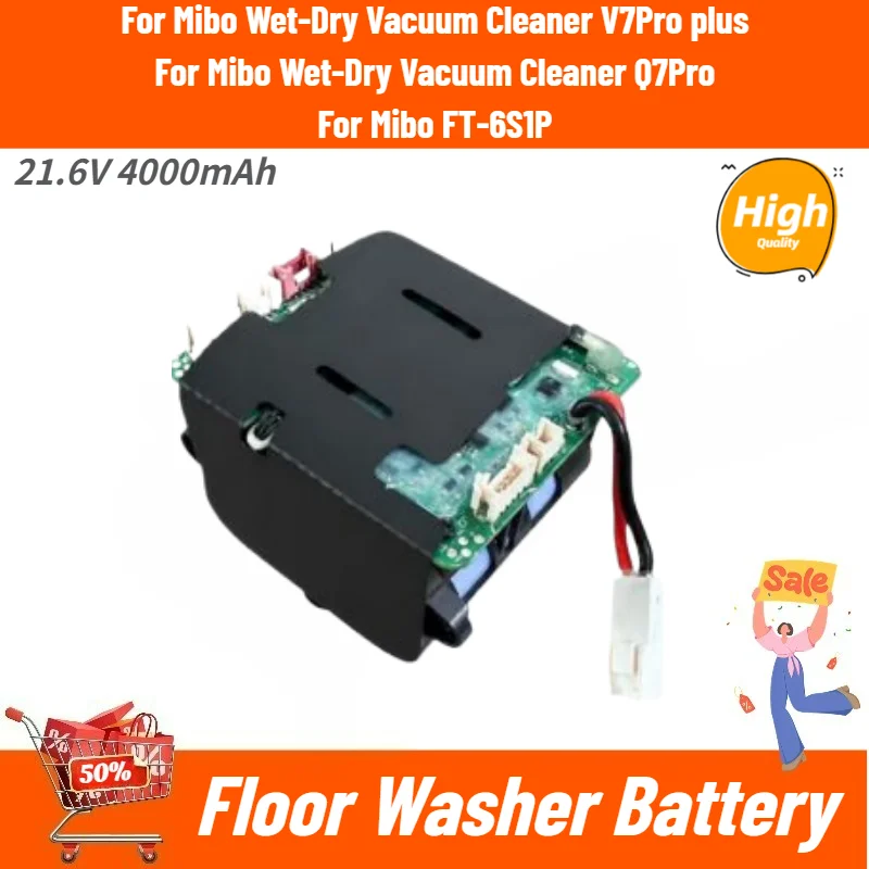 21.6V 4000mAh Battery for Miboe FT-6S1P V7Pro Plus Q7Pro Floor Washer High Quality Replacement Battery