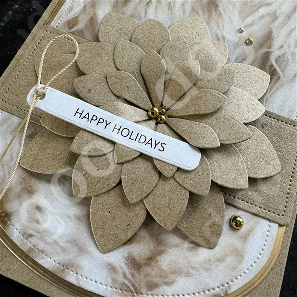 3D Flower Berry Wreath Metal Cutting Dies Star Circle Stencils DIY Scrapbooking Christmas Greeting Cards Albums Decorative 2024 3