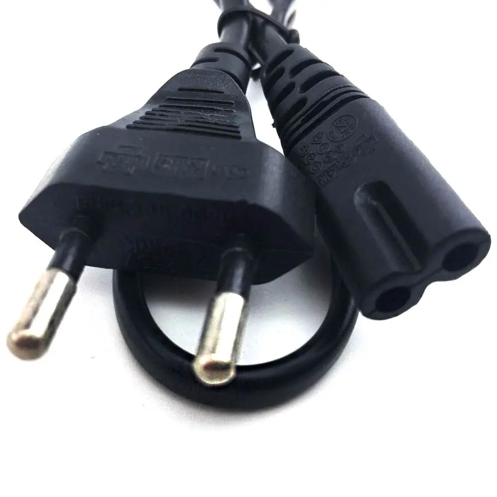 Plug 1Pc Cameras Laptop Charging European Cord Figure 8 C7 To Euro 2 Pin EU Power Charge Power Cables