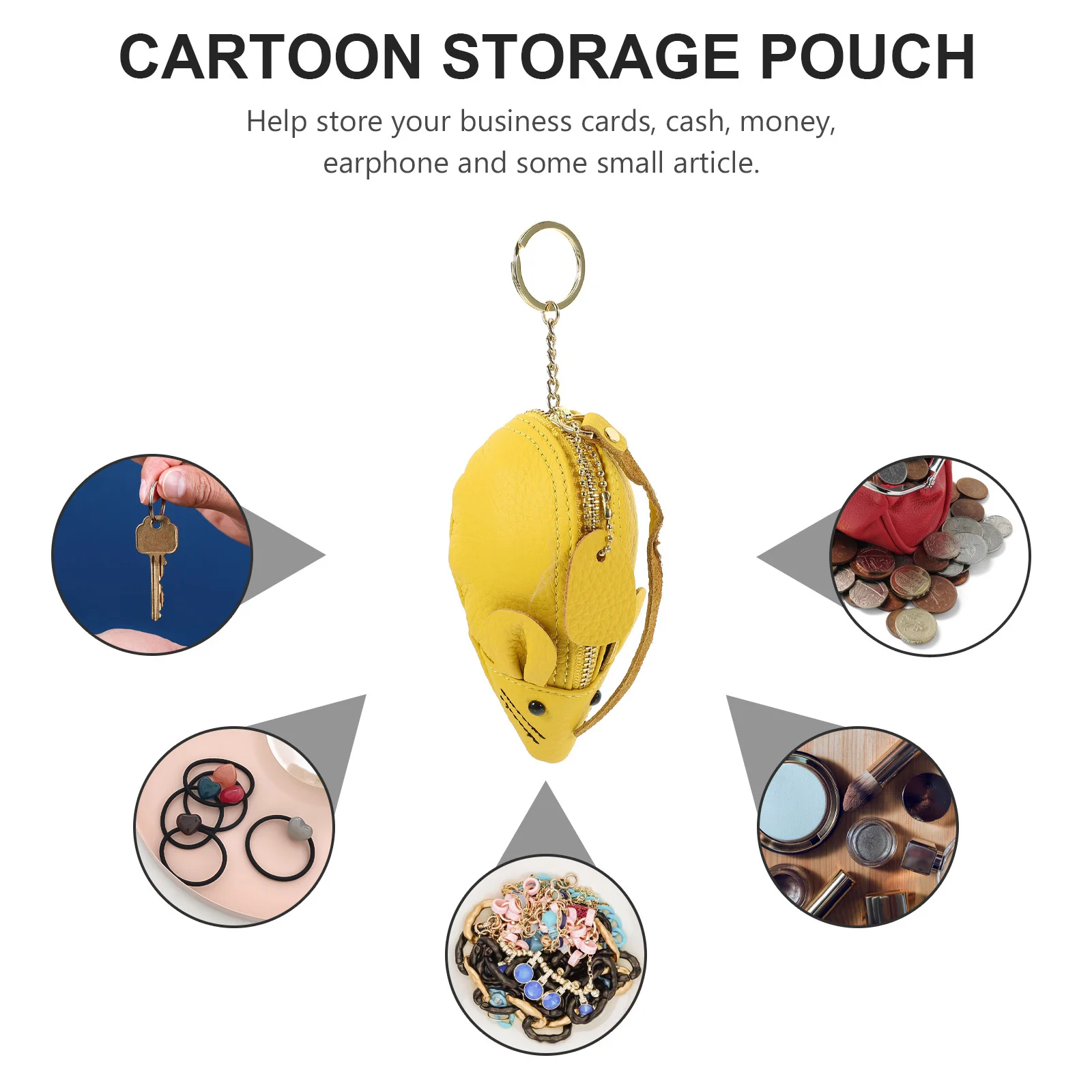 Adorable Mouse Cartoon Coin Pouch Soft Small Change Bag for Kids Girls Portable Storage Purse Lightweight Money
