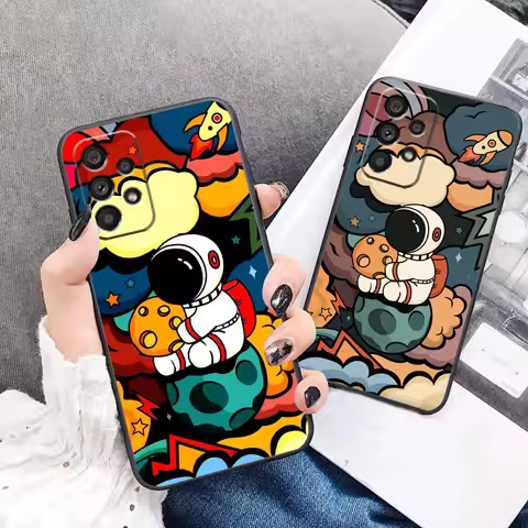 Phone Case For Samsung Galaxy A90 A80 A73 A71 A70 A53 A52 A42 A33 A32 A23 A22 A21S A14 A10 Case Colored Drawing Space Astronaut