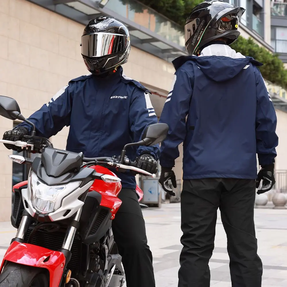 

Motorcycle Raincoat Suit Waterproof Men Motorcycle Jacket Reflective Motorbike Riding Raincoat Rider Split Raincoats Rain Pants