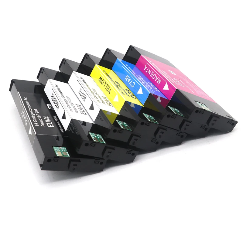 220ML UV Ink ECO-UV EUV EUV2 EUV3 EUV4 EUV5 UV Ink cartridge For Roland LEF-20 LEF-10 LEF-12 LEF-300 LEC-330 LEC-300 LEC540 chip