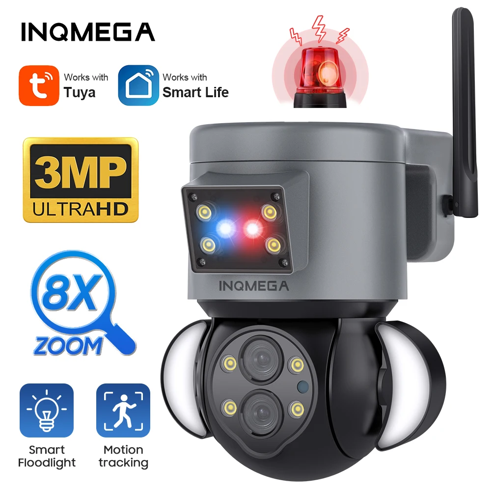 

INQMEGA 3MP 8x Zoom Wifi камера PTZ IP камера AI слежение за человеком CCTV аудио домашняя камера видеонаблюдения камера Поддержка Alexa и G