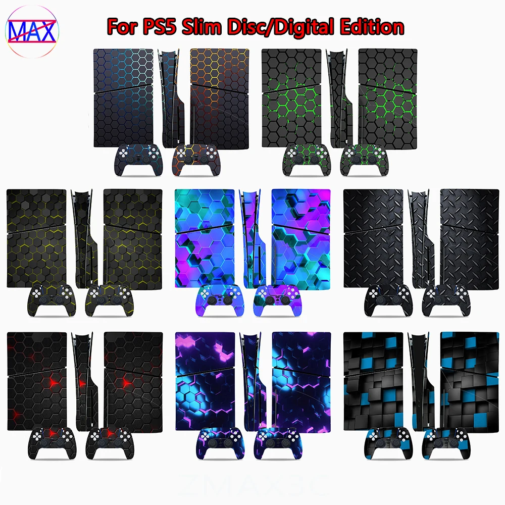 

For Sony PS5 Slim Console Skin Cover Sticker Disc/Digital Edition Decal Protective Film Anti-Scratch For PS5 Slim Host Sticker
