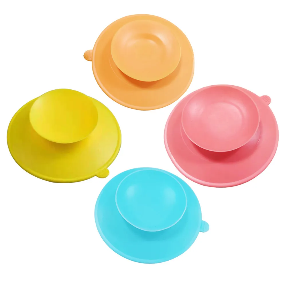 

4Pcs Silicone Baby Bowl Suction Pads Baby Tableware Mats Dual-Side Suction Toddler Bowl Holder Stable Non-Tip Reusable Silicone