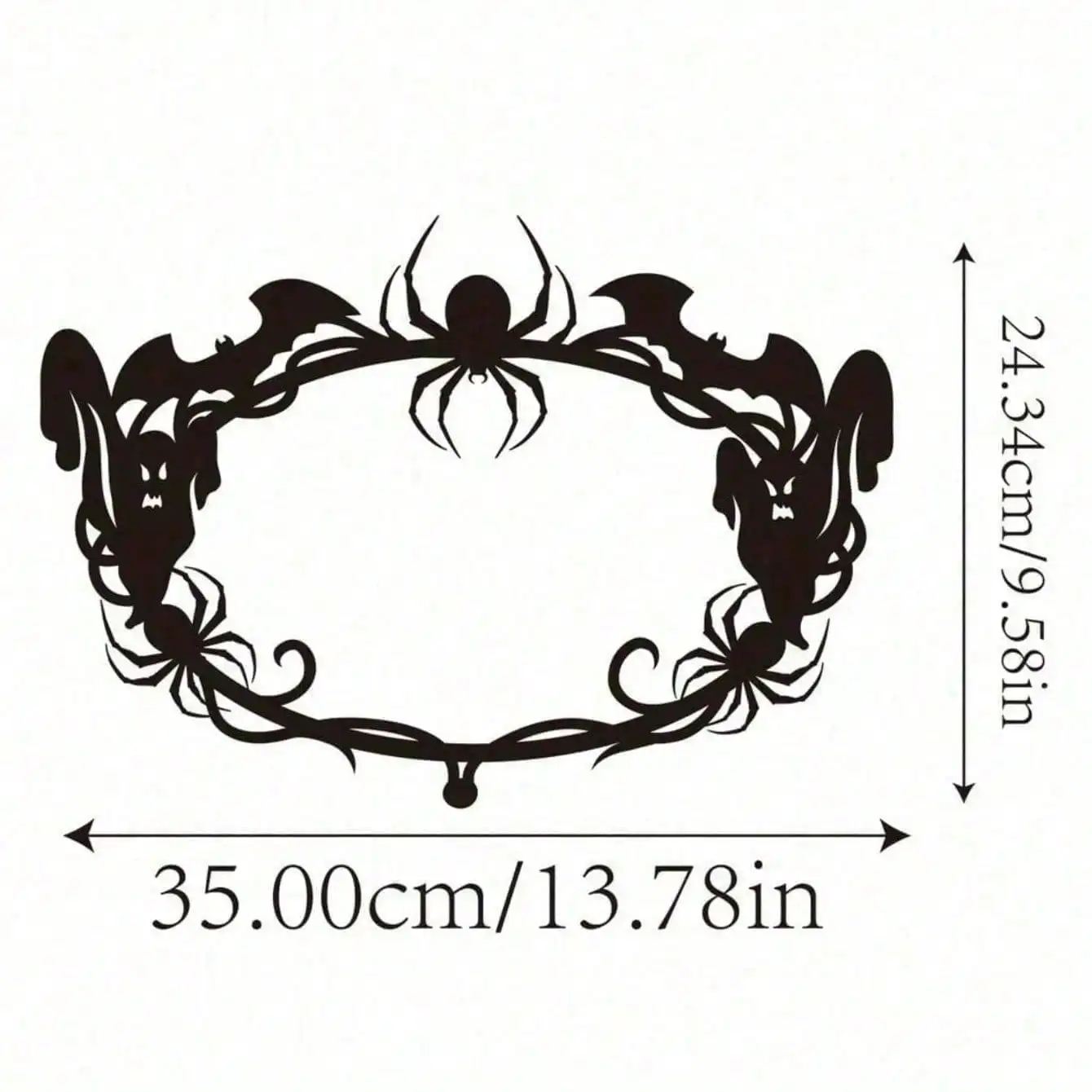 ArtLife Vintage Gothic Halloween Wreath Spooky Decor with Bats Spider Webs for Front Door Haunted House - view 2