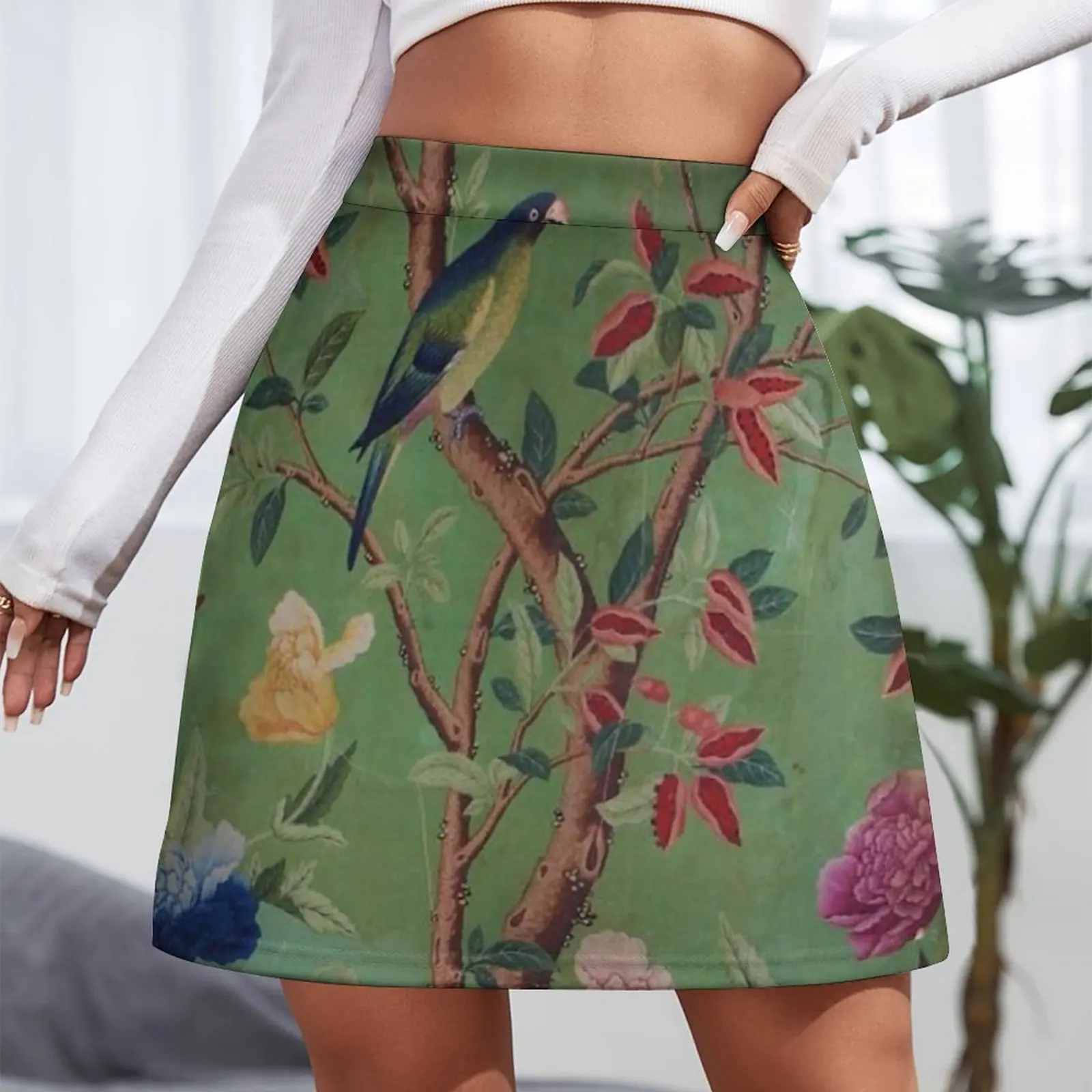 Green Dream Chinoiserie Mini Skirt skirt women Skirt for girls fairy grunge