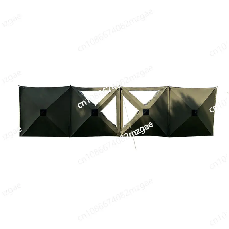 

Outdoor Camping BBQ Wind Protection with Portable Design and Spring Windbreak System for Grilling