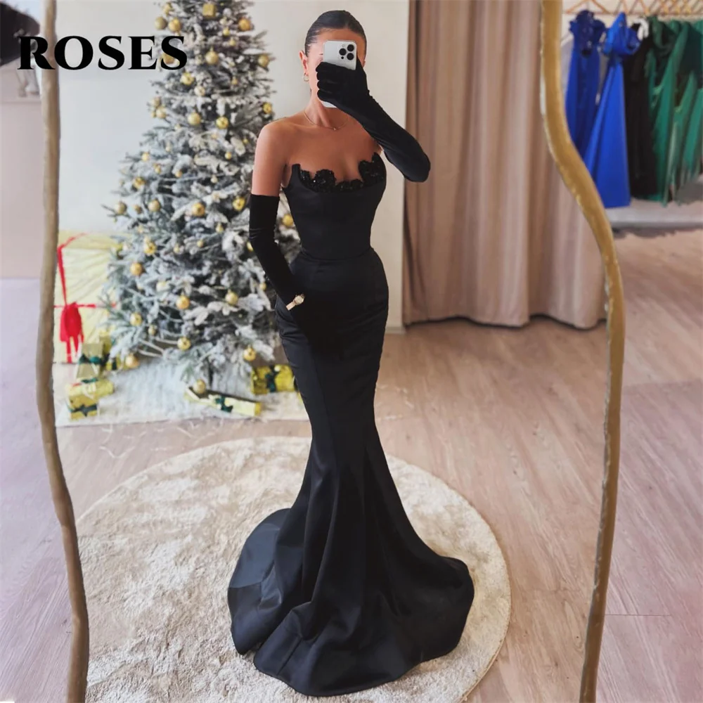 

ROSES Off the Shoulder Prom Dress Black Party Dresses Stain Celebrity Gowns Mermaid Sequin Wedding Party Dress вечерние платья