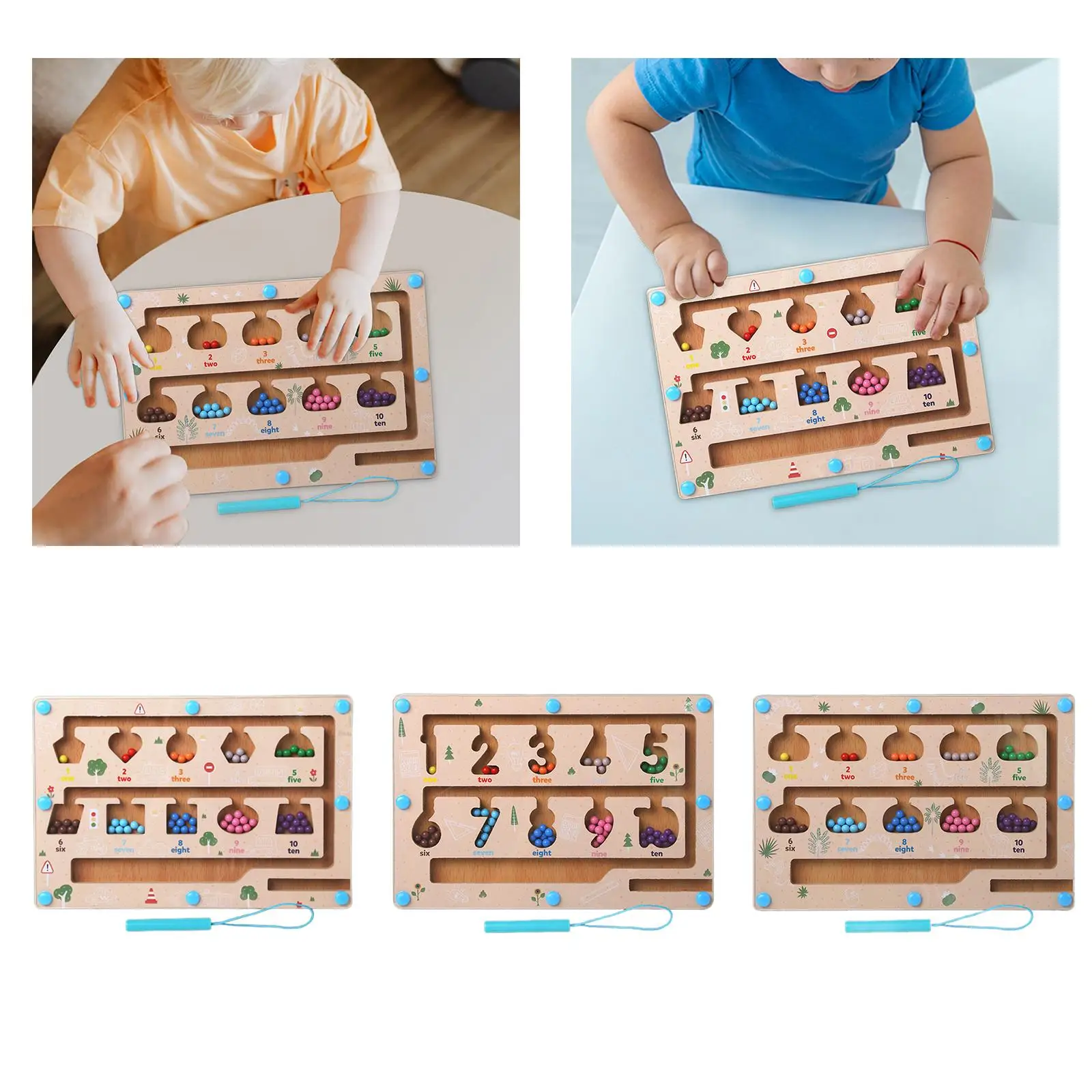 Tablero de conteo de clasificación de colores, juegos familiares, juego de mesa colorido, habilidades motoras finas, juguete de aprendizaje de combinación de colores de madera Montessori