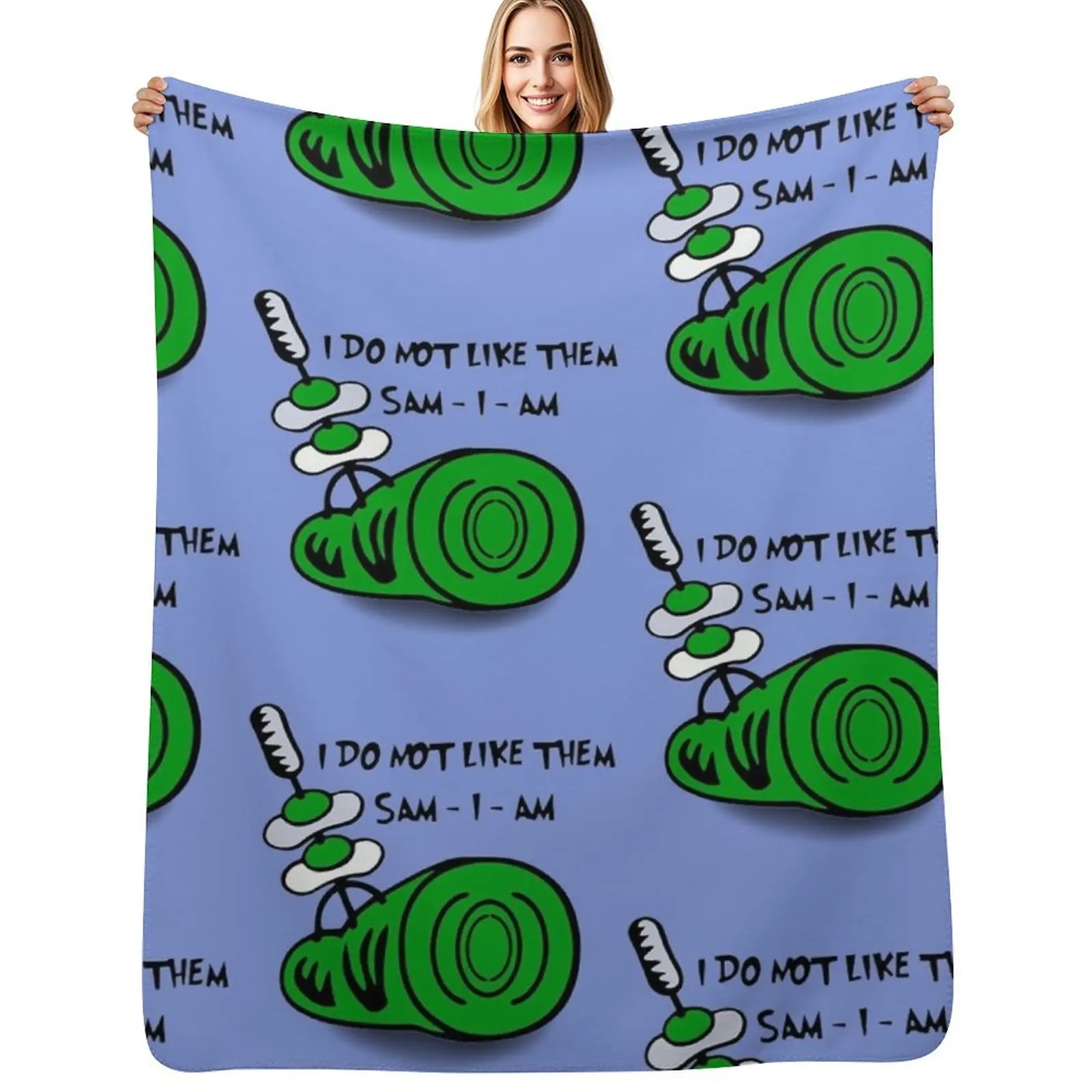 

Green Eggs and Ham, I Do Not Like Them Throw Blanket Quilt christmas decoration valentine gift ideas Bed Blankets
