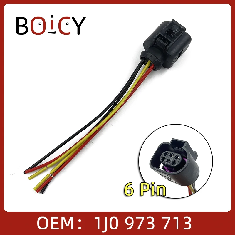 BOICY 6 Pin Throttle Plug Female JPT Connector Wire Cable Pigtail For VW Jetta Passat Golf Polo Audi Skoda 1J0973713 1J0 973 713