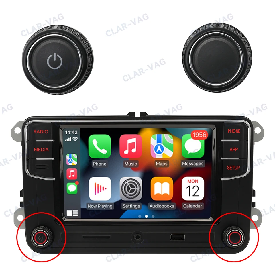 راديو السيارة زر التبديل التحكم لشركة فولكس فاجن NONAME RCD330 RC680 187B/187C/187D/187E/187F/187G مقبض حجم الراديو