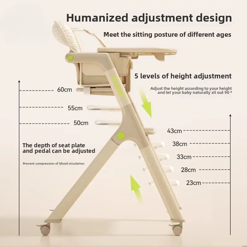 Aluminum Alloy Children's Dining Chair, Multi-functional Baby High Chairs Newborn Baby Food Table Chair, Study Chair Kids Chairs