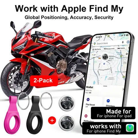 1/2-Pack Wireless Smart Tracker Mini Tag — Compatible with iOS "Find My" App — Anti-Loss Reminder & Device Location Tracking