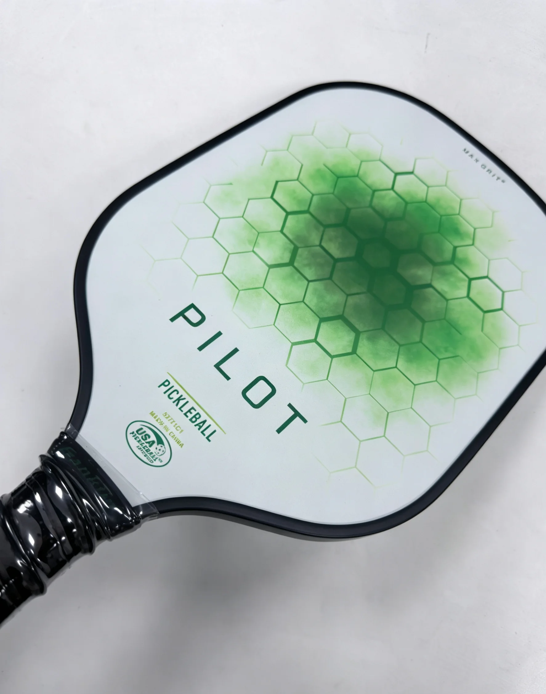 Green Pickleball Paddle Racket - 10MM Polypropylene Core Fiberglass Max Grip Surface Edge Guard for Sports Fitness