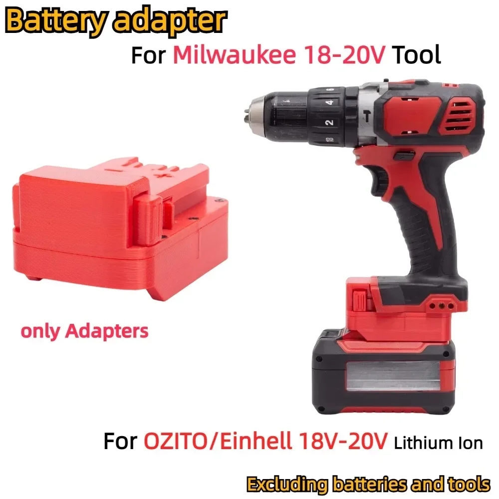 Adapter Converter for Einhell/OZITO 18V X-Change Li-ion Battery TO Milwaukee 18-20V Series Cordless Power Tools(Only Adapter)