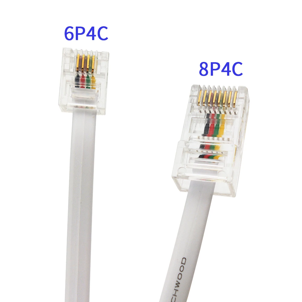 1M/2M/3M RJ11 To RJ45 Adapter Data Cable Telephone Male to Male M-M Modular Data Cord 6P4C 8P4C Extension Telephone Data Cable