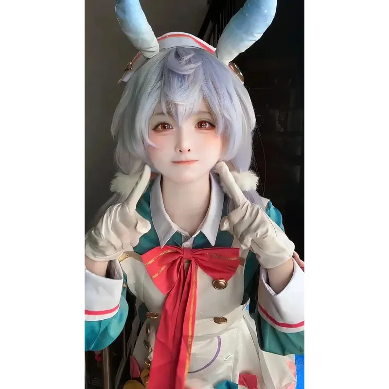 Game Genshin Impact Sigewine Cosplay Costume Wig Dress Full Set Fontaine Sigewine Fortress Head Nurse Uniform Halloween Party