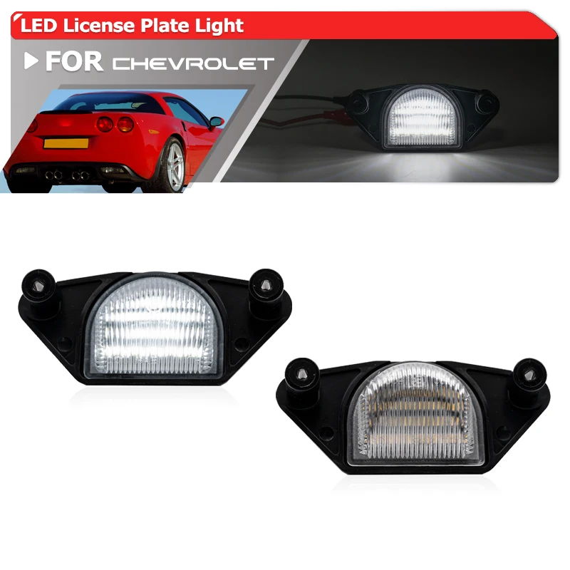 LED License Plate Lights For 1984-2013 Chevrolet Corvette C4 C5 C6 Chevy/GMC C/K 1500 2500 S10 S15 Pickup Pontiac Firebird Aztek