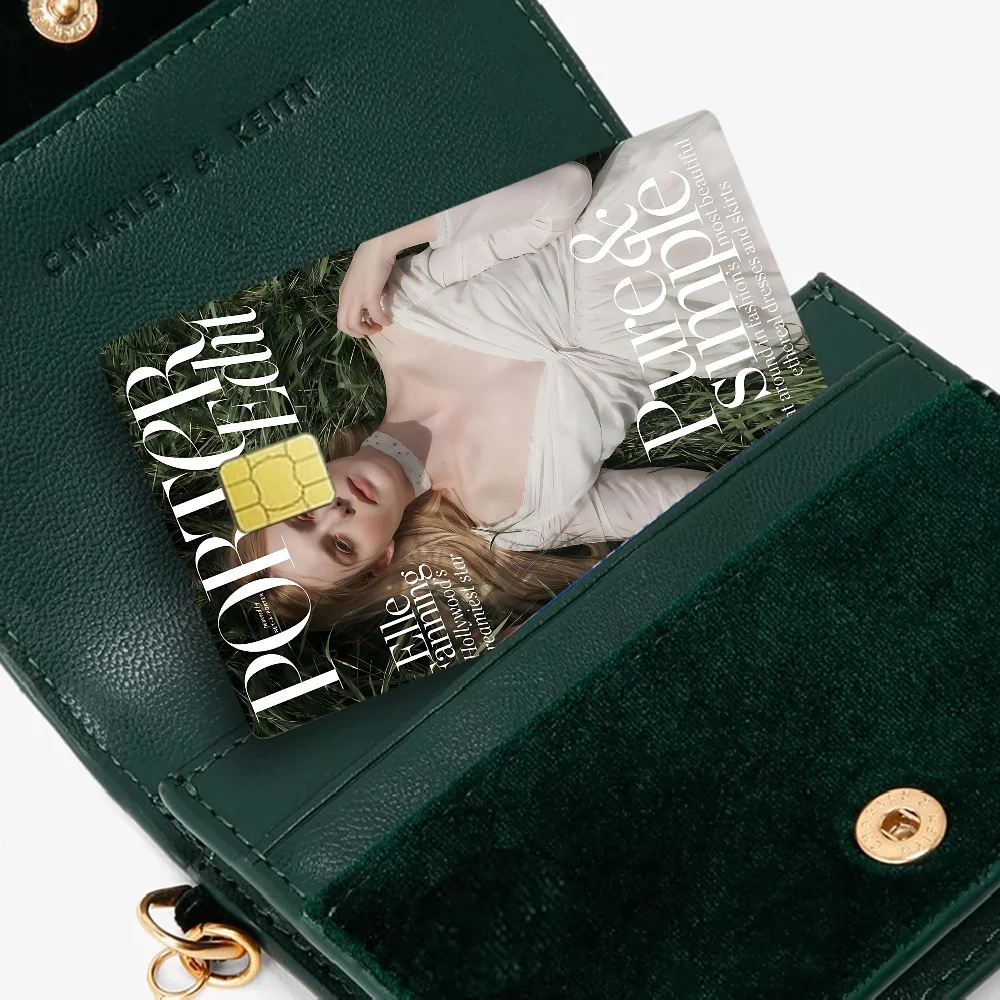 شعبية ستار قزم فتاة E-Elle F-Fanning أنيمي ملصق فيلم غطاء الجلد لبطاقة الائتمان بطاقة الخصم البنك الجبهة