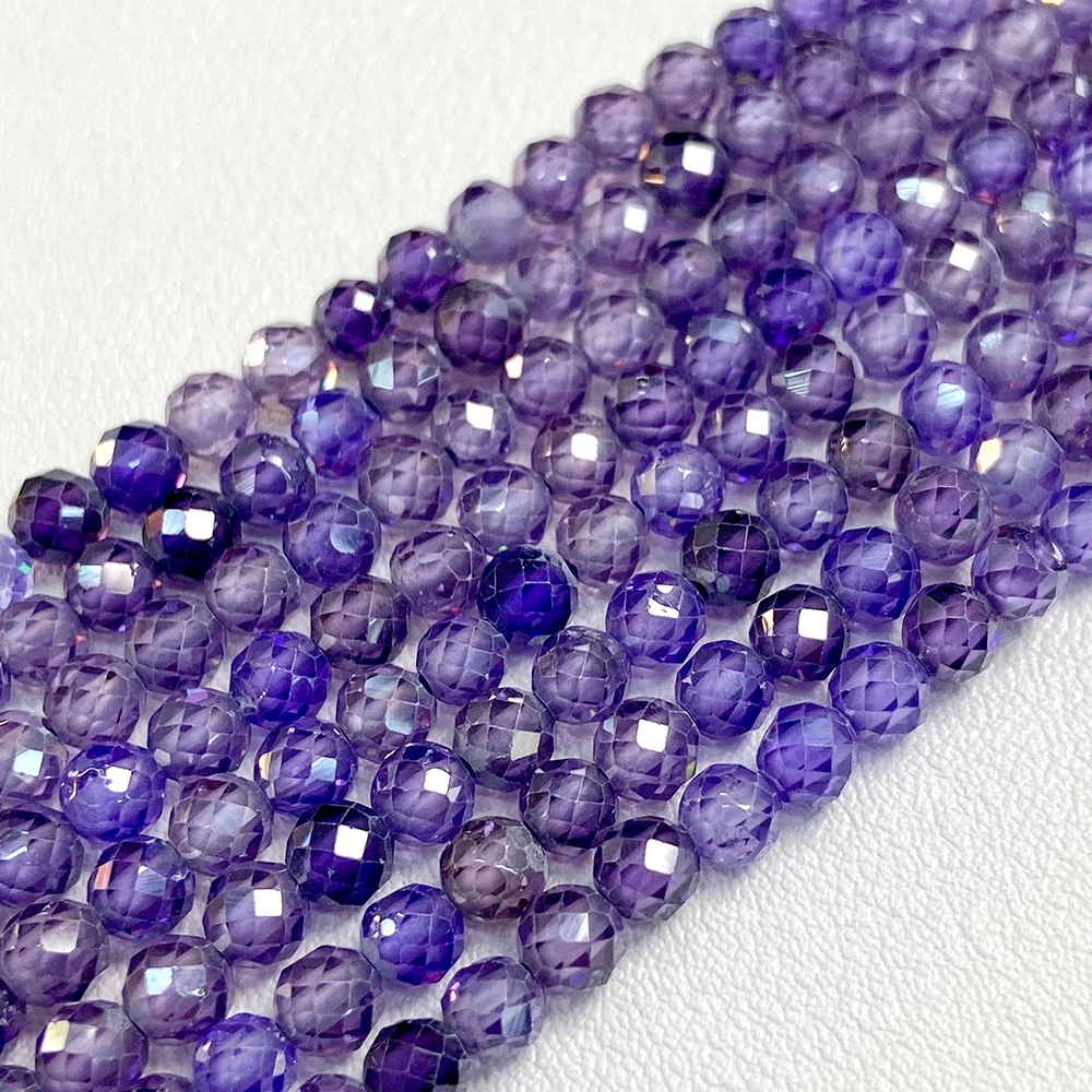 2 3 4 MM Zircon Beads Cubic Zirconia Faceted Round Loose Tiny Beads for Diy Bracelet Necklace Earring Accessories Making