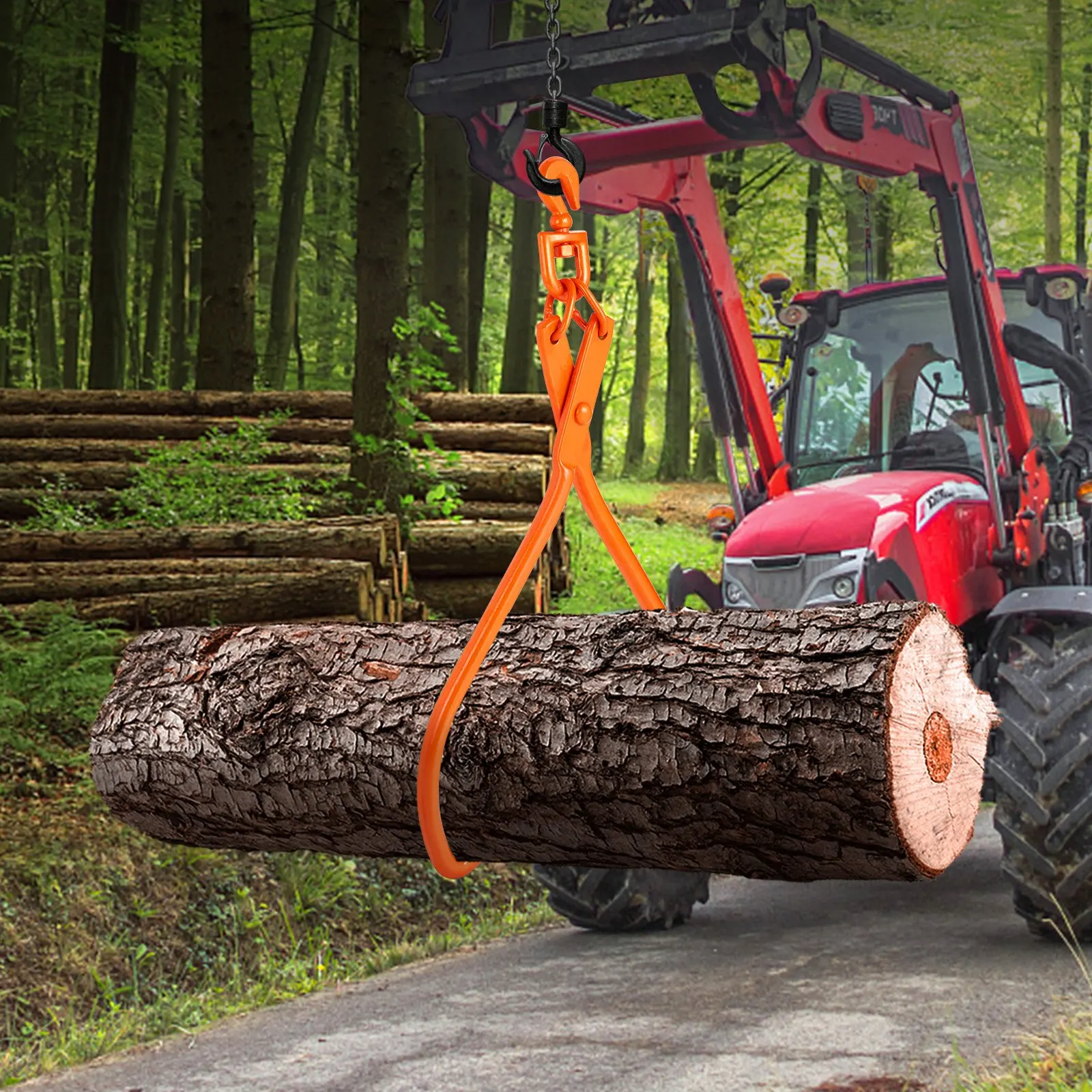 

Log Skidding Tongs, 32 Inch 2 Claw Log Lifting Tongs, Heavy Duty Rotating Steel Lumber Skidding Tongs, 1543 Lbs 700 Kg Loading