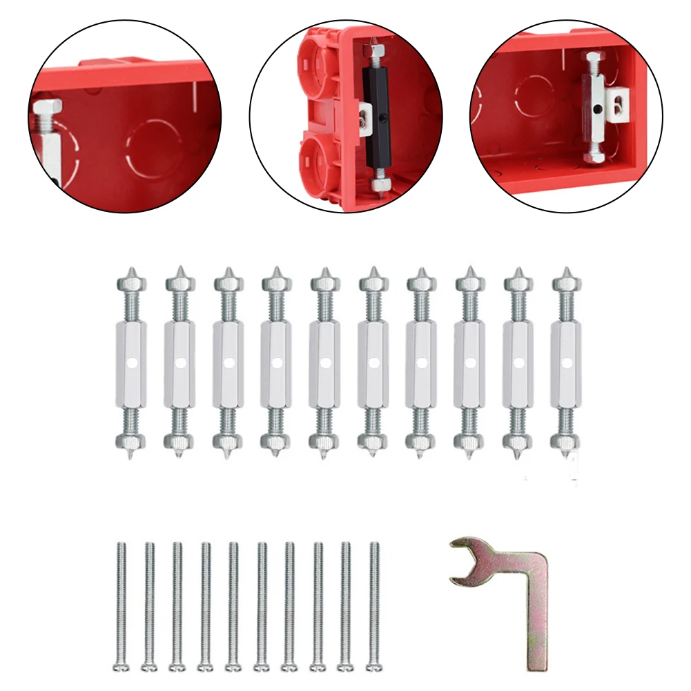 25pcs Box Screw Support Rod Kit Metal Insulated Box Screw Support Rod Kit 86 Type Switch Box Repair Tool Accessories