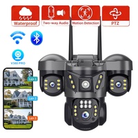 WiFi Security Camera Outdoor Weatherproof 15MP HD 3-Lens PTZ Rotating Surveillance Camera Motion Detection Video Night Vision