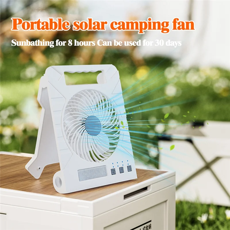 CJSD-LED Lantern Solar Powered Fan Portable Folding Design For Camping, Tents, Fishing,Beach, Car, Home Outdoor Use Activity