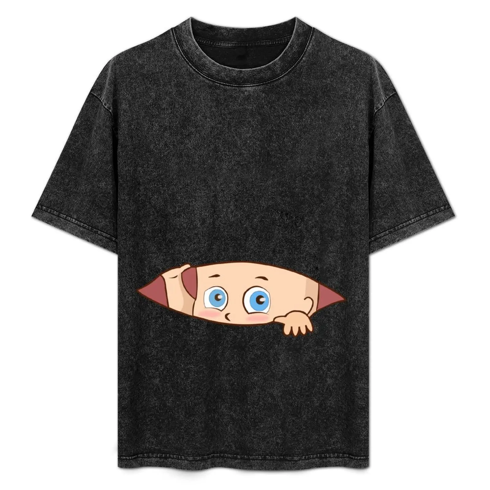 

Pregnant with Twins Peeping Baby Reveal Maternity T-Shirt Basic Short Sleeve T-Shirt for Men