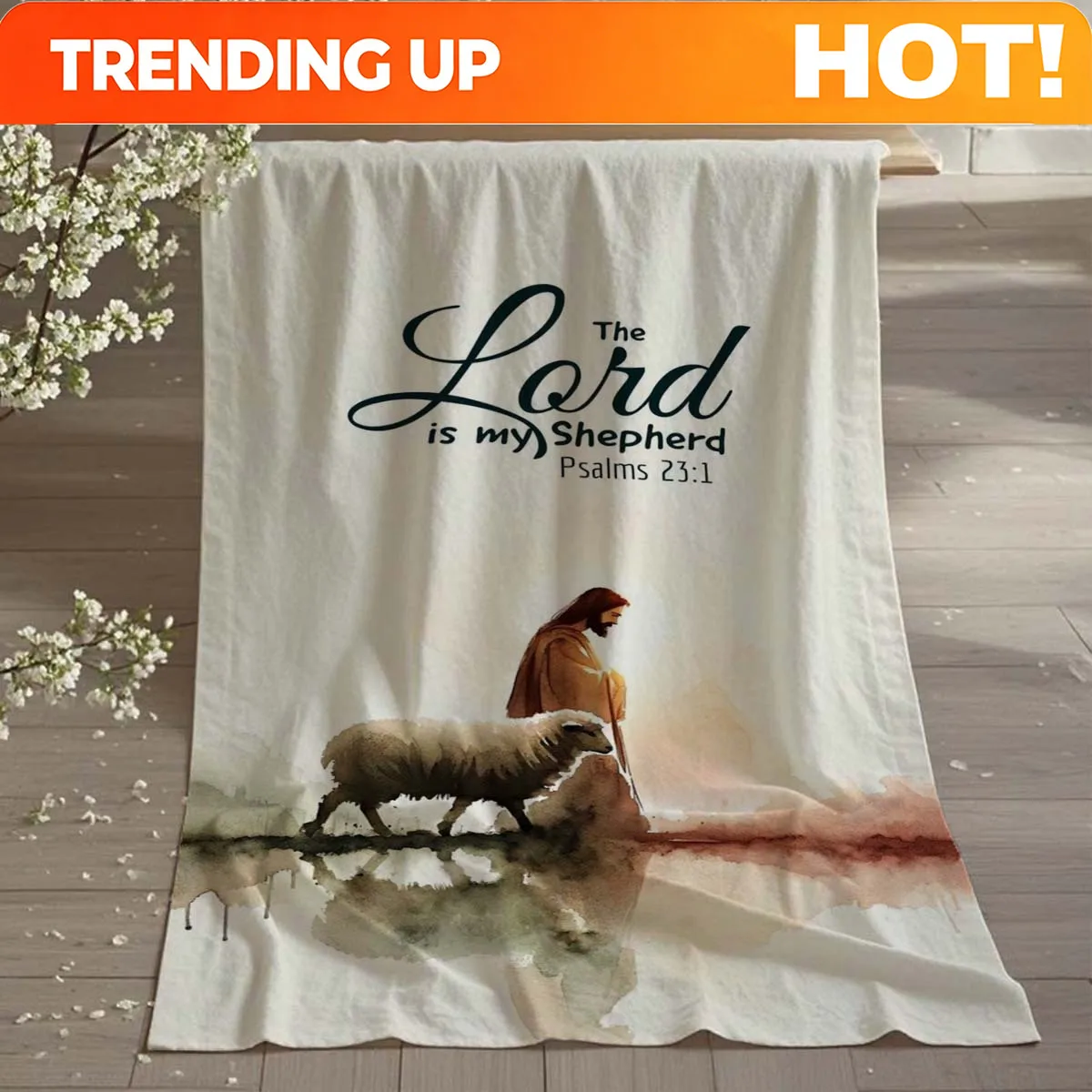 Customize Jesus Christ Themed Flannel Fleece Blanket, Modern Style, Soft And Comfortable, Digital Printing, Machine Washable, Su