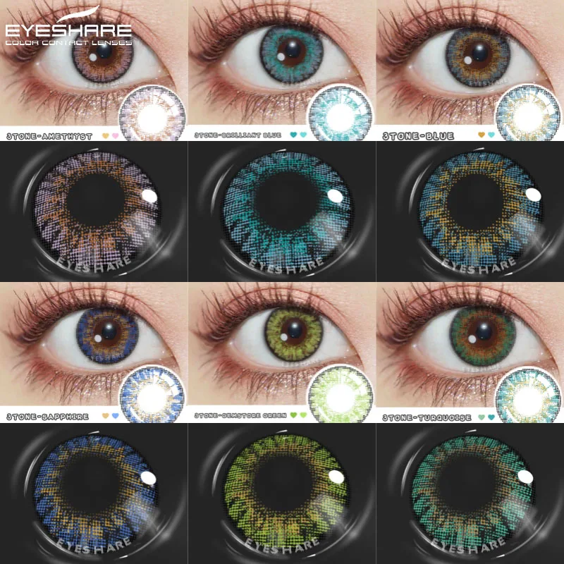 EYESHARE 1 Paar farbige Kontaktlinsen für Augen, Cosplay-Linsen für Augen, blaue Kontaktlinsen, modische braune Augenlinse, Schönheits-Make-up