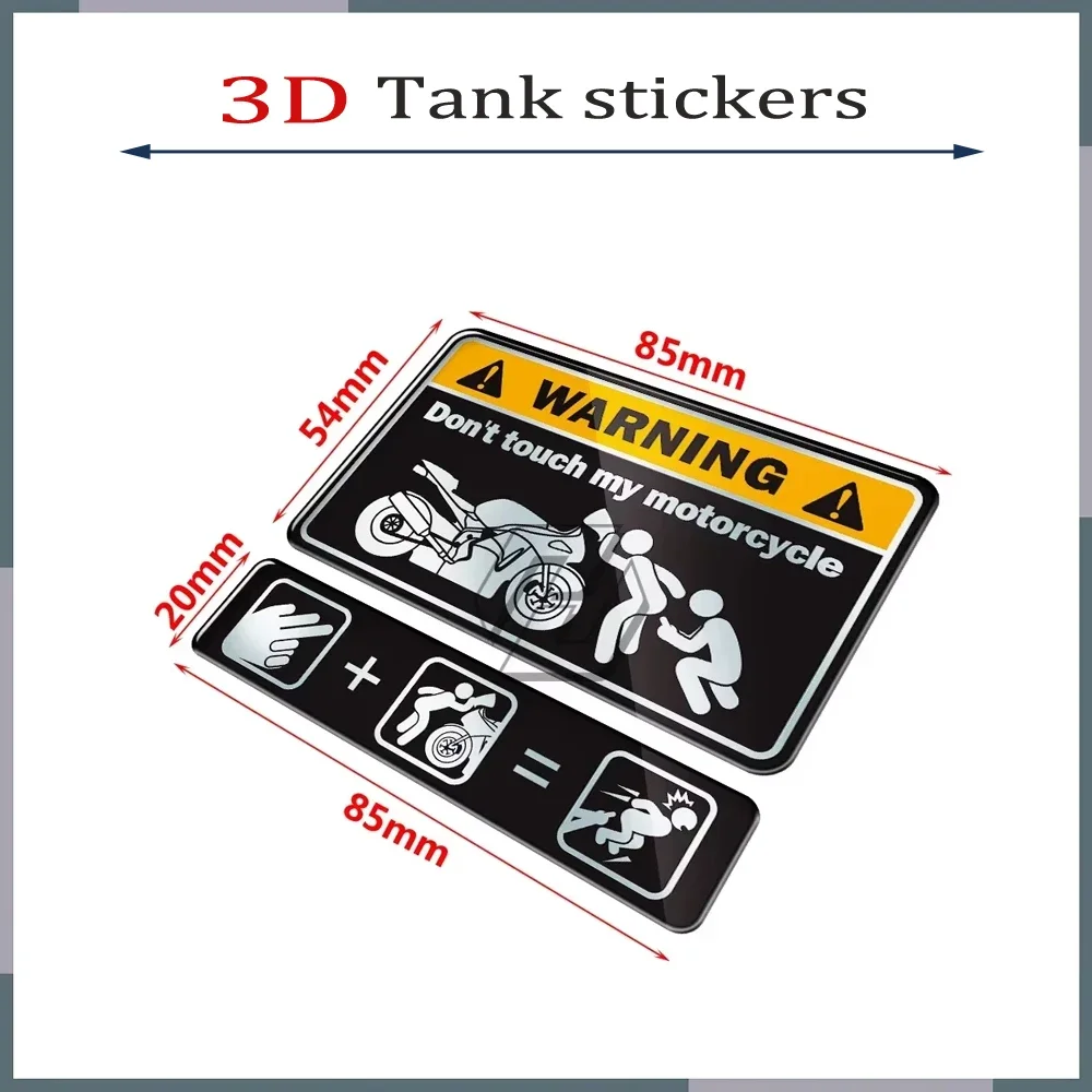 

3D Resin Warning Sticker Don't Touch My Motorcycle stickers moto motociclista accesorios motorcycle sticker