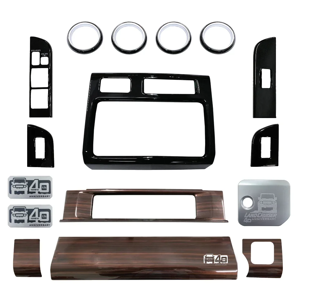 NewLHD RHD 40th الذكرى الخشبية الداخلية مجموعات التبديل Penals الزخارف لتويوتا لاند كروزر 70 7176 79 اكسسوارات 07-25 جديد Des