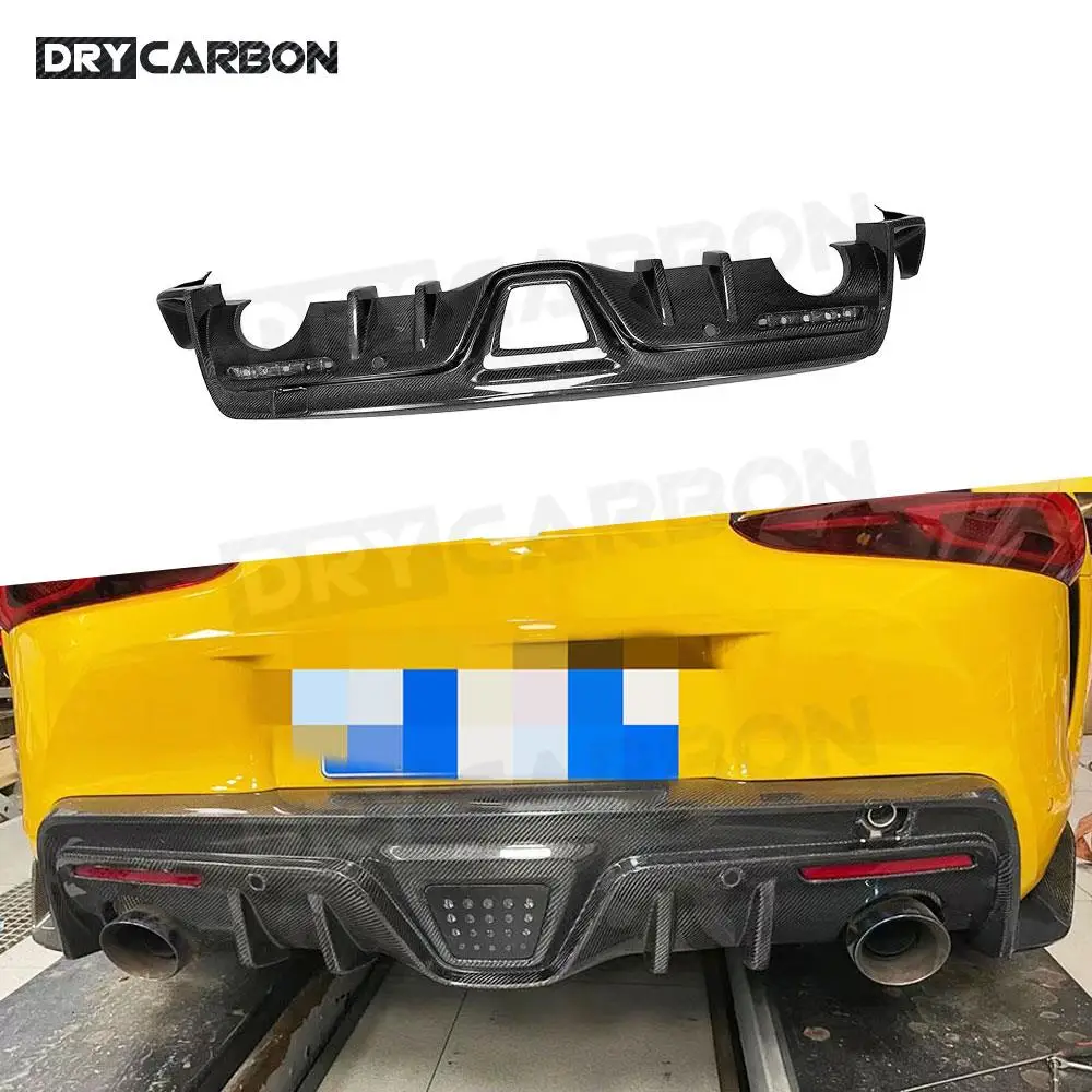 

Carbon Fiber Rear Bumper Lip Diffuser for Toyota Supra 2019 2020 FRP Rear Lip Diffuser Splitters Spoiler With Brake Light