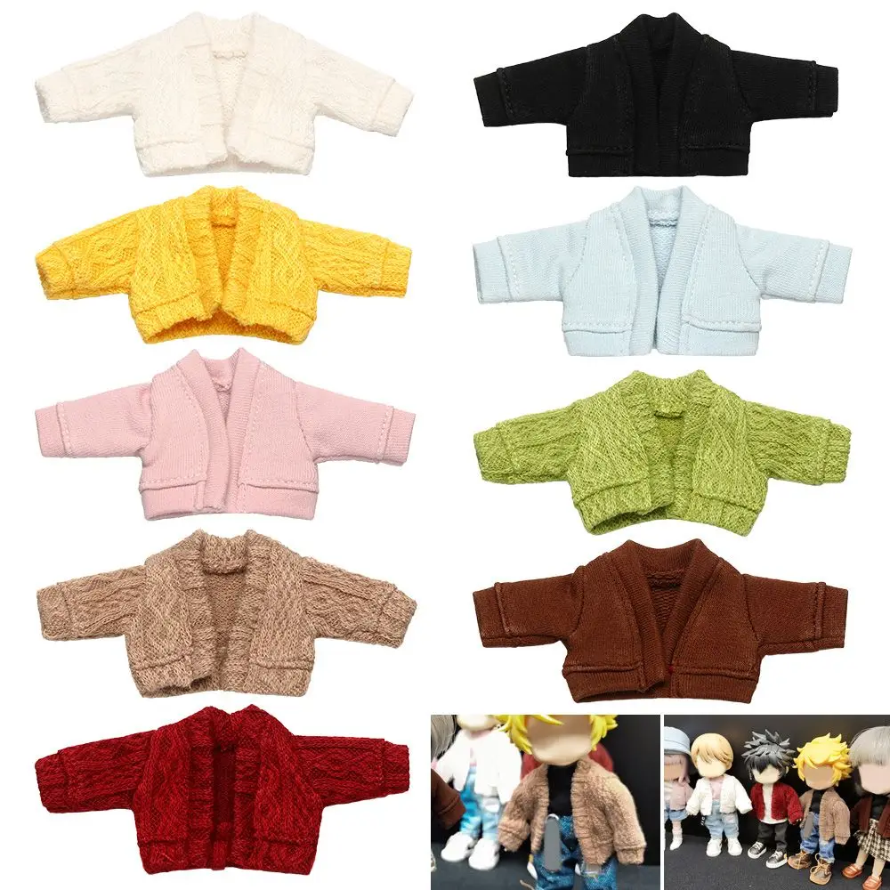 

Kids DIY Multicolored Handmade Dressing Clothes Tops Casual Dress Mini Knitted Sweater 1/12 Doll Cardigans