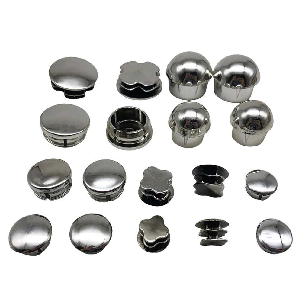 Electroplated Plastic Plug Silver Round Pipe Plugs Bung Insert Stopper Stainless Steel Tube Blanking End Cover Caps OD 10-25mm image 5