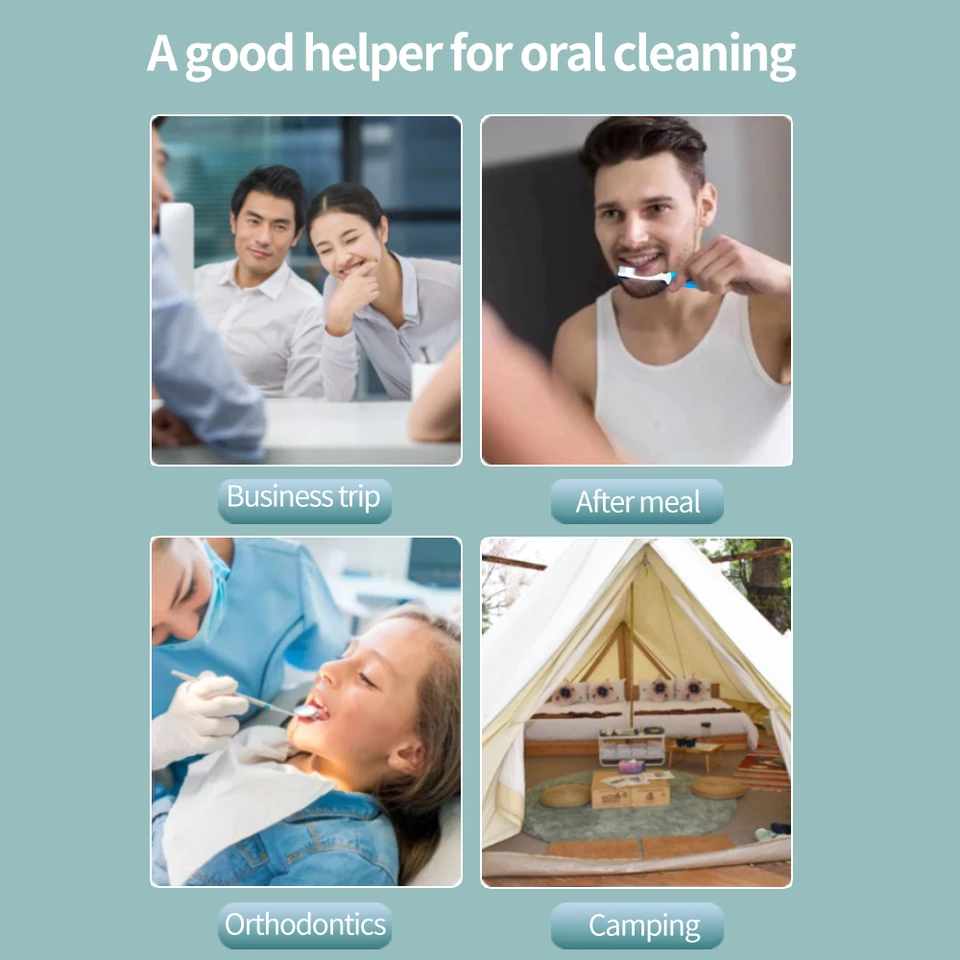 Mini Cepillo de Dientes de Viaje Plegable Portátil, Cepillo Dental Pequeño para Adultos en Colores Transparentes de Caramelo 5