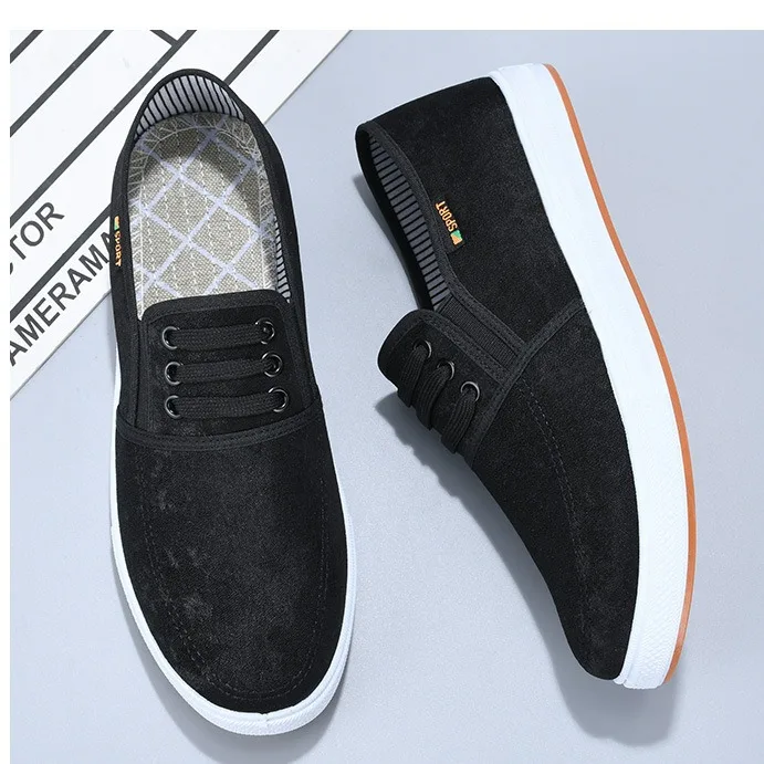 2024New Men's Canvas Board Shoes with Soft Sole and Soft Surface Soft and Comfortable Anti slip and Wear Resistant One Step Step