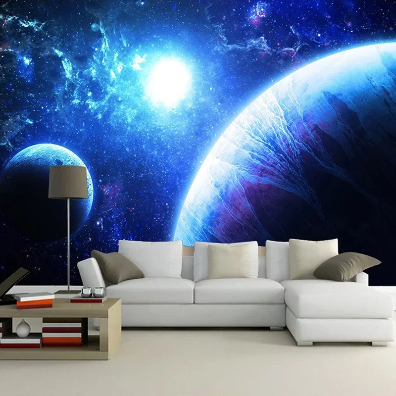 

Custom Papel De Parede 3D Photo Wallpaper Beautiful Starry Sky Universe Earth Large Mural Living Room Bedroom Background Fresco