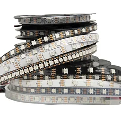 DC5V WS2812 RGB Led Streifen Licht Einzeln Adressierbaren Led-Band 30/60/74/96/144 Pixel/m Schwarz/Weiß PCB IP30/65/67