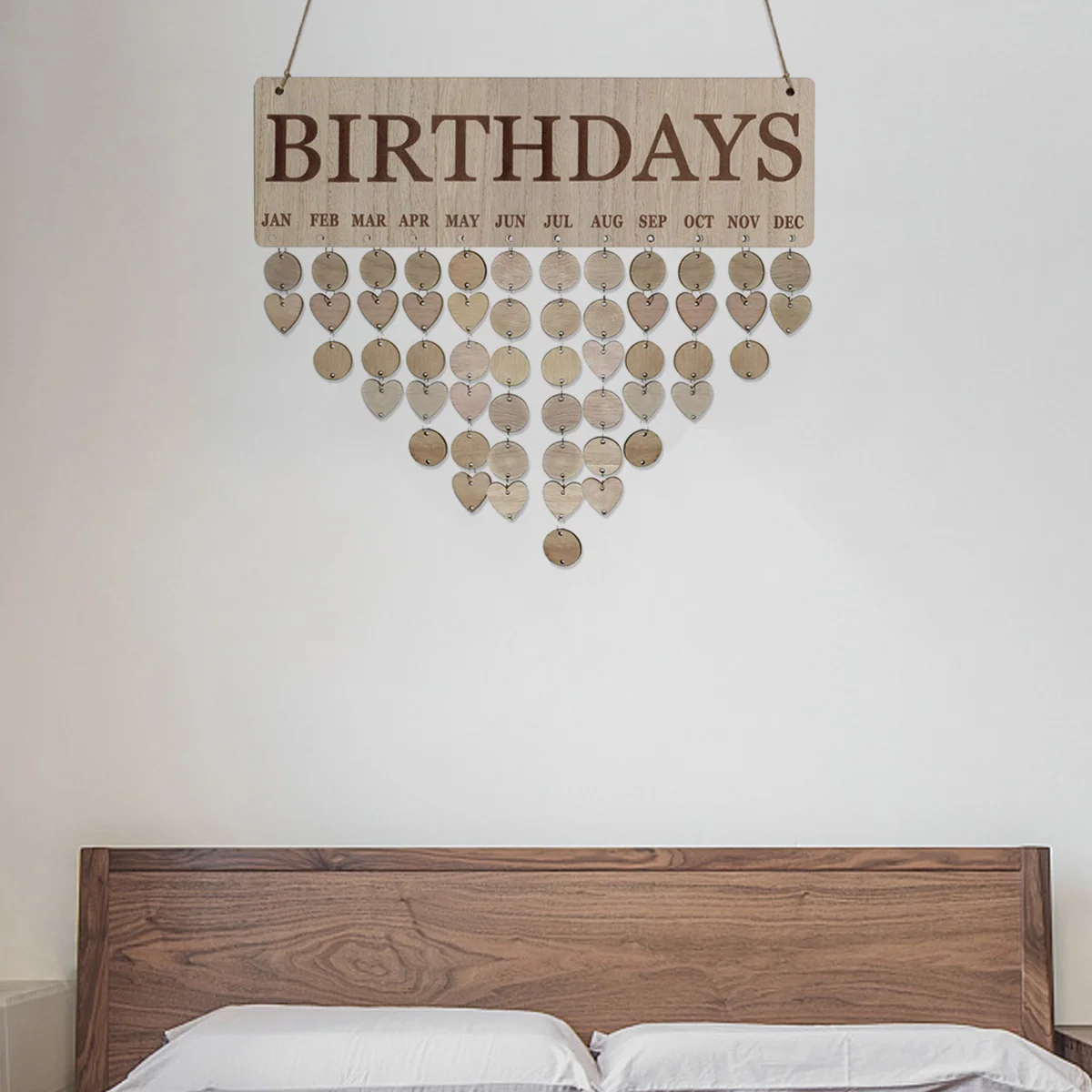 

Wooden Block Calendar Wall Home Decoration Family Birthday Board Easy Assembly No Tools Nordic Hanging Gift For Anniversary