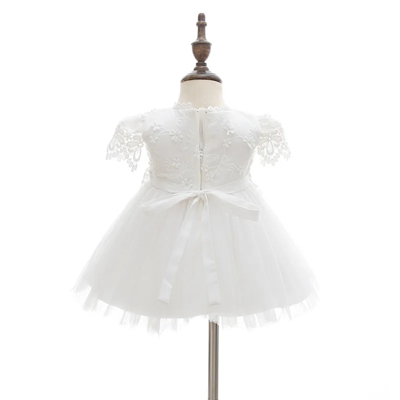 Newborn Girl Dress Baby Baptism Clothes Infant White Lace Birthday Dresses 0 3 6 12 18 24 Months